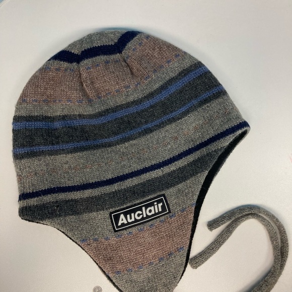 AUCLAIR Sz O/S Lined 80%  Wool winter Hat Toque with Laces / Ties - Picture 2 of 5